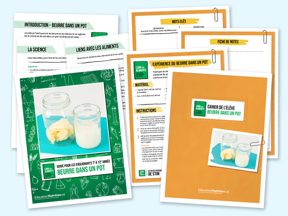 Beurre dans un pot  - Programme Le labo des aliments - Instructions et activités 7e à 12e année - STIM