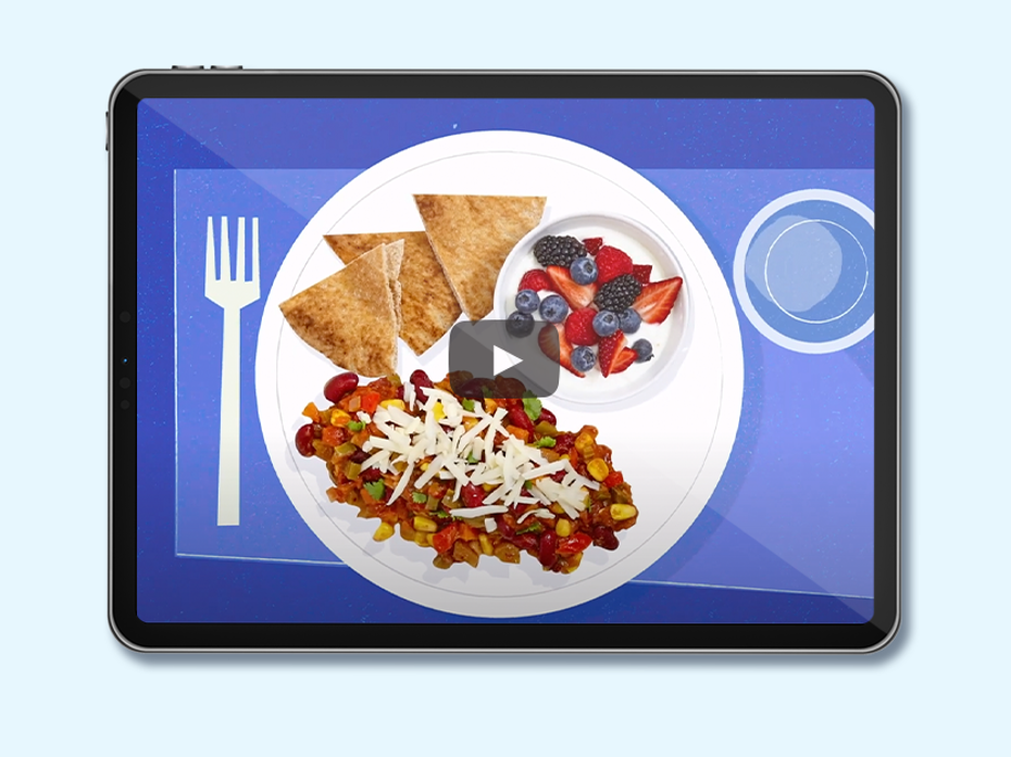 Vidéo qui présente des exemples de repas équilibrés