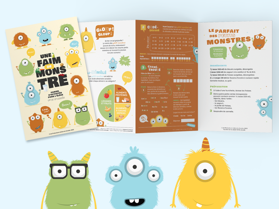 livret Une faim de monstre- illustrations de petits monstres